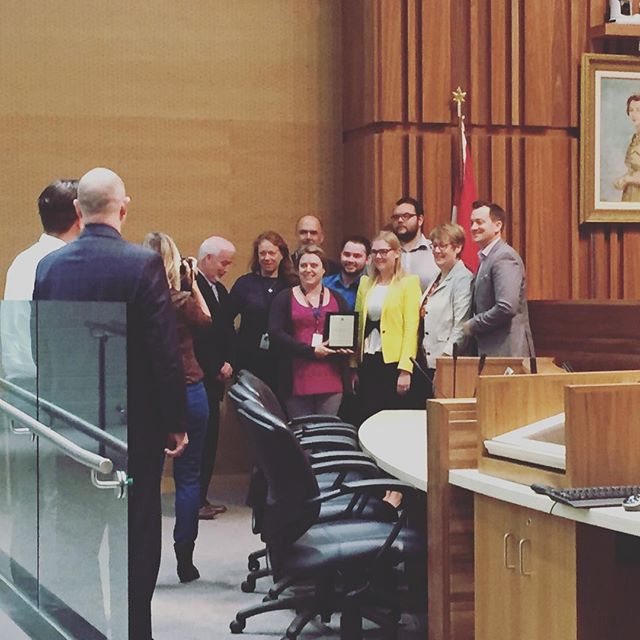 Here are @cityofguelph staffers being recognized for their hard work. See the live blog: https://guelphpolitico.blogspot.ca/2017/10/live-blog-committee-of-whole-for.html?m=1